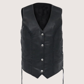 Ladies Braided Leather Motorcycle Biker Vest