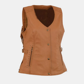 Saddle Tan Snap Front Vest