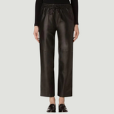 GANNI WOMEN LEATHER PANTS