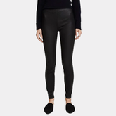 FAUX LEATHER SIDE STRIPS PANTS