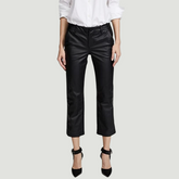 WHITE LABEL HIGH-RISE LEATHER PANTS