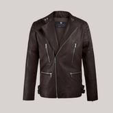 Shotgun Dark Brown Moto Leather Jacket
