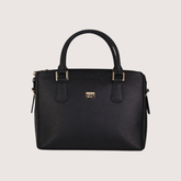 Sienna Luxe Black Leather Handbag