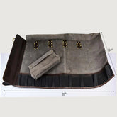 Leather Knife Roll Dark Brown