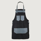 The Kent Black Canvas and Grey Leather pocket Apron