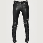 Electric Zipper Mono Leather Pants