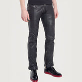 Men Casual Leather Pants