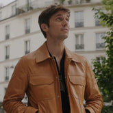 Lucas Bravo Emily In Paris Leather Jacket
