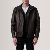 Alfred Maroon Leather Bomber Jacket