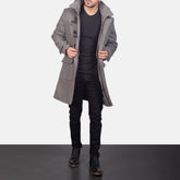 Drake Grey Wool Hooded Duffle Coat