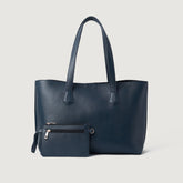 The Bianca Blue Leather Tote Bag