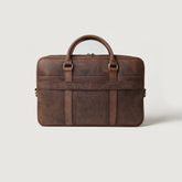 The Preston Vintage Distressed Brown Leather Briefcase