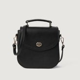 The Sandra Black Leather Saddle Bag