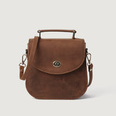 The Sandra Vintage Tan Leather Saddle Bag