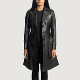 Moonlight Black Leather Trench Coat