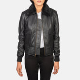 Stella G-1 Black Leather Bomber Jacket