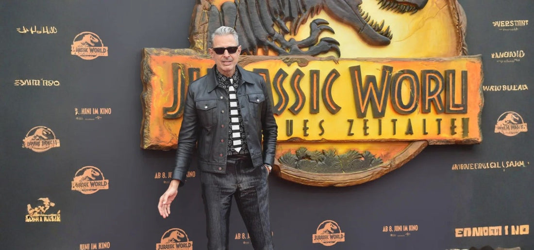 Does Jeff Goldblum wear leather pants in Jurassic Park?