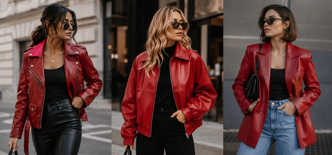 How to Style Women's Red Leather Jackets