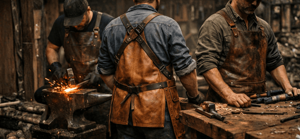 Leather Aprons for Workshops: Blacksmiths, Woodworkers & Craftsmen