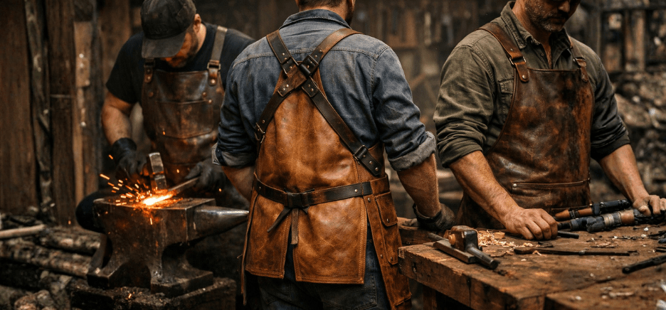 Leather Aprons for Workshops: Blacksmiths, Woodworkers & Craftsmen - Leather Clan