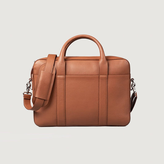 The Captain Brown Leather Briefcase - Leather Clan