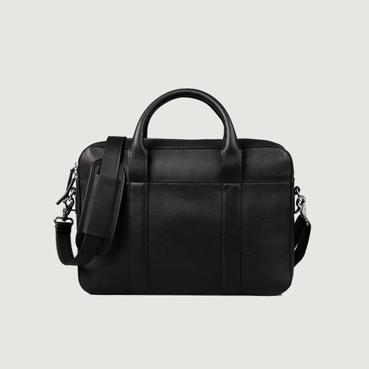 The Captain Black Leather Briefcase - Leather Clan