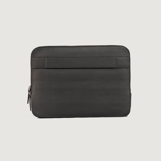 The Baxter Grey Leather Laptop Sleeve