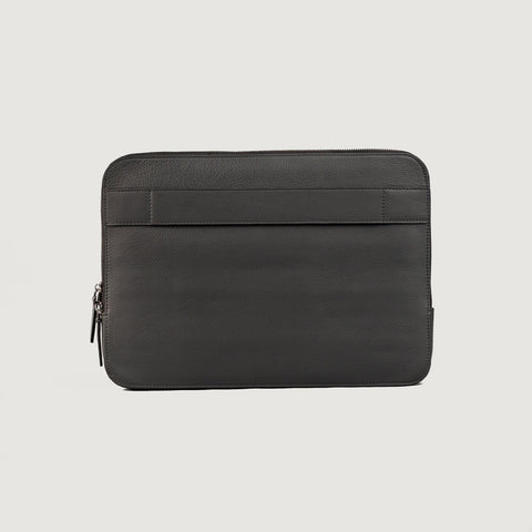 The Baxter Grey Leather Laptop Sleeve