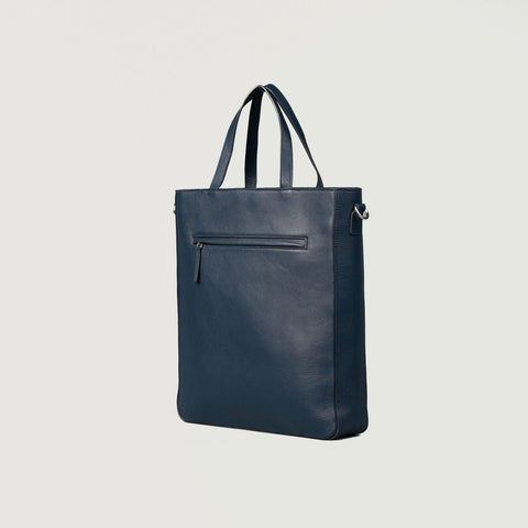 The Poet Midnight Blue Leather Tote Bag