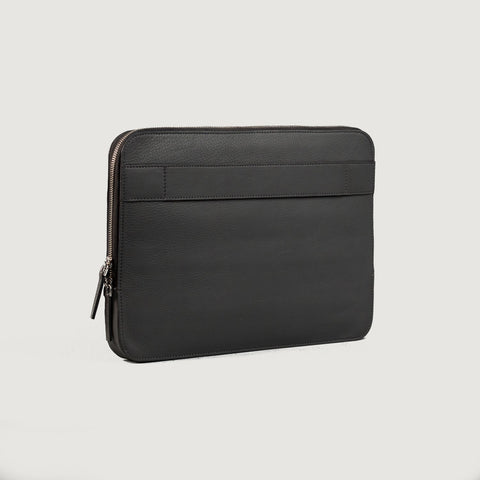 The Baxter Grey Leather Laptop Sleeve