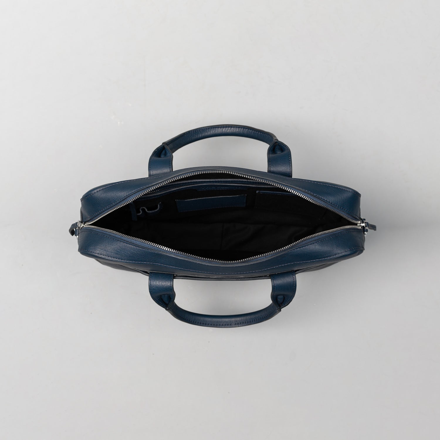 The Captain Midnight Blue Leather Briefcase