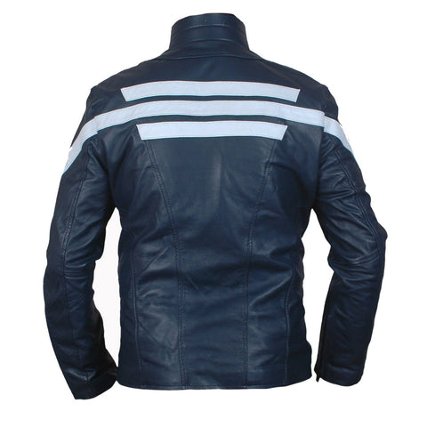 Leather Clan Men's Captain America 2014 Winter Motorbike Faux Leather Jacket (Fencing Jacket)