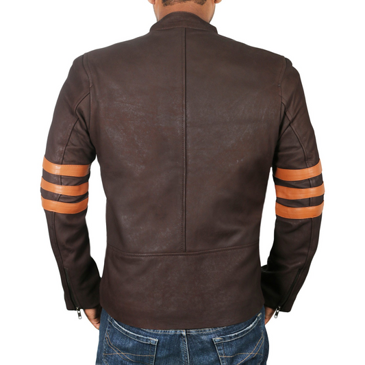 Leather Clan X-Men: Wolverine Logan Hugh Jackman Sheep Leather Jacket (Racer Jacket)