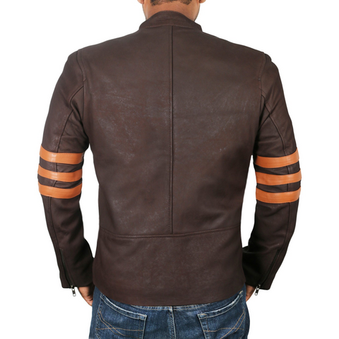Leather Clan X-Men: Wolverine Logan Hugh Jackman Sheep Leather Jacket (Racer Jacket)