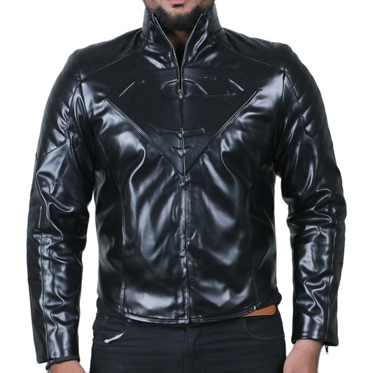 Leather Clan Superman Man of Steel Synthetic Leather Jacket (Fencing Jacket