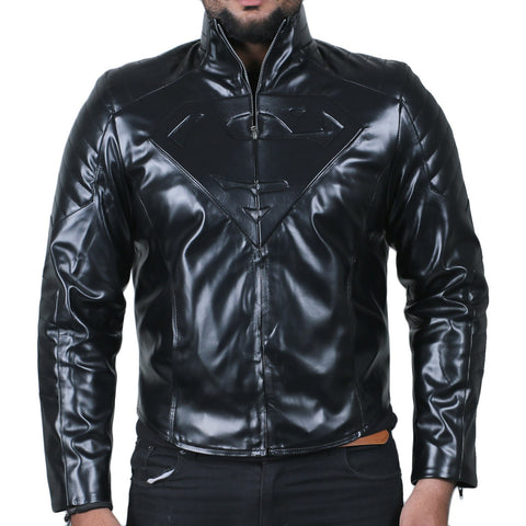 Leather Clan Superman Man of Steel Synthetic Leather Jacket (Fencing Jacket