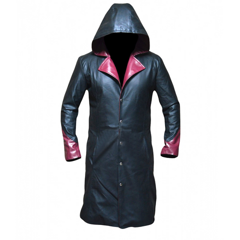 Leather Clan Men's Devil May Cry DMC 5 Dante Sheep Leather Coat (Long Coat)