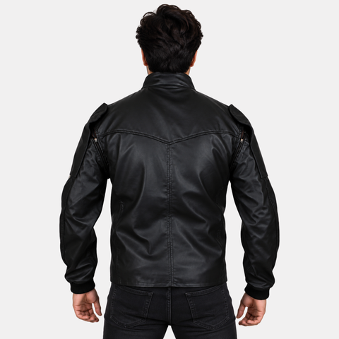 Leather Clan Men's Captain America Winter Soldier Lambskin Leather Jacket (Fencing Jacket)