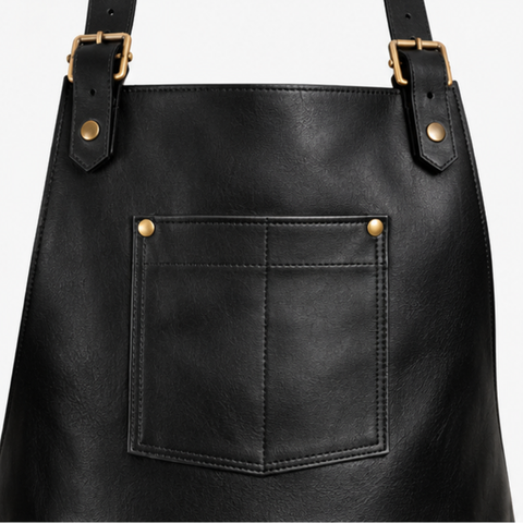 Oakridge Black Leather Bar Apron