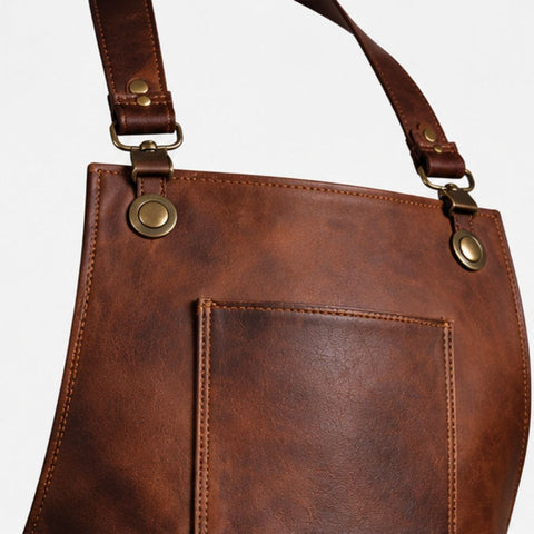 The Devon Brown Full Grain Leather Crossbody Apron
