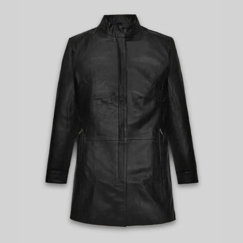 Kate Winslet Holy Smoke NewYork Premiere Leather Long Coat