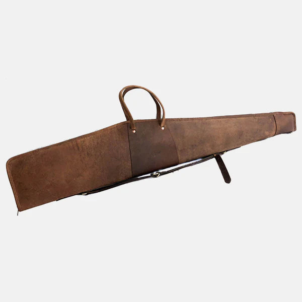 Scoped Leather Rifle Case Distressed Brown