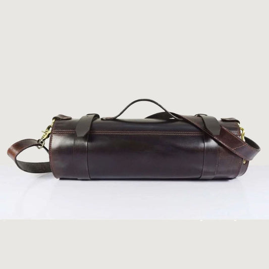 Leather Knife Roll Dark Brown