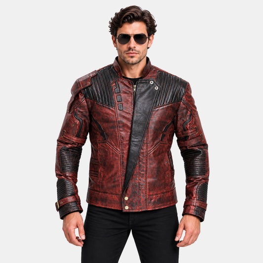 Leather Clan Men's Chris Pratt Guardians of the Galaxy Star Lord Leather Jacket