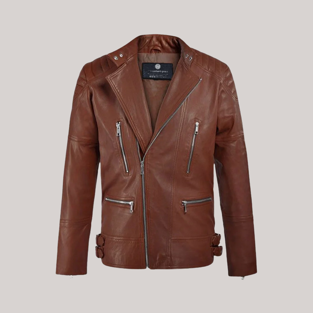 Shotgun Brown Moto Leather Jacket