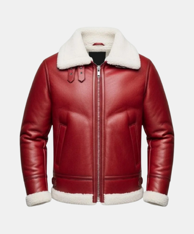 Christmas Leather Jacket Men – Red Santa Jacket