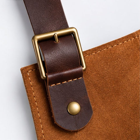 Caramel Brown Cooking Suede Leather Apron