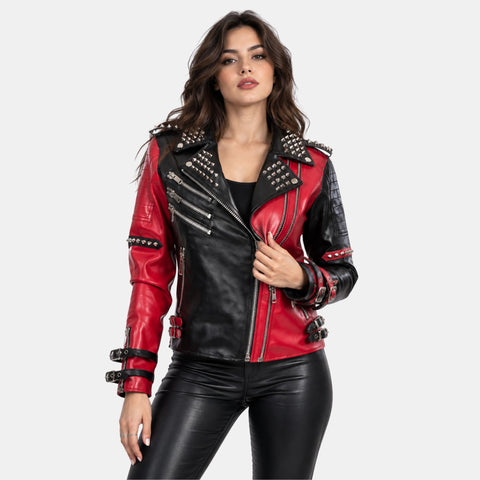Leather Clan Women's Wrestler Genuine Leather Jacket