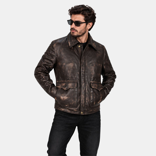Leather Clan Men's Haison Ford Genuine Leather Jacket