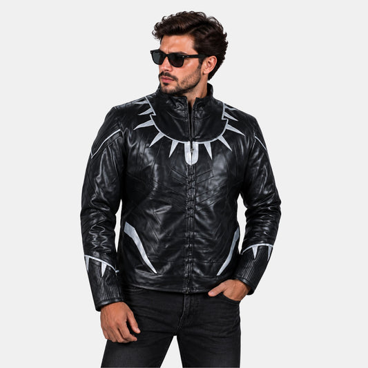 Leather Clan Men's Avengers Infinity War Black Panther Synthetic Leather Jacket